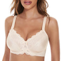 Sheroine Lace Underwire Bra, Floral Minimizer Full Coverage Non-Padded Bras for Women Everyday Comfort T-Shirt Support