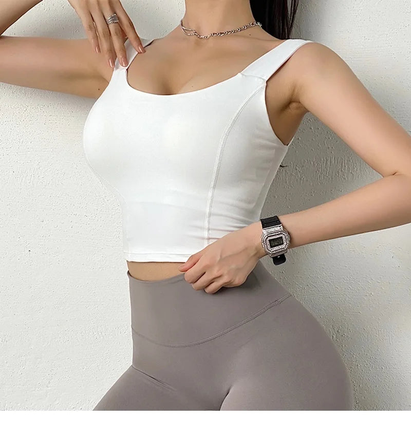 Cloud Hide Sweet Pink Sports Bra – Push-Up Yoga Crop Top Athletic Vest XS–XL