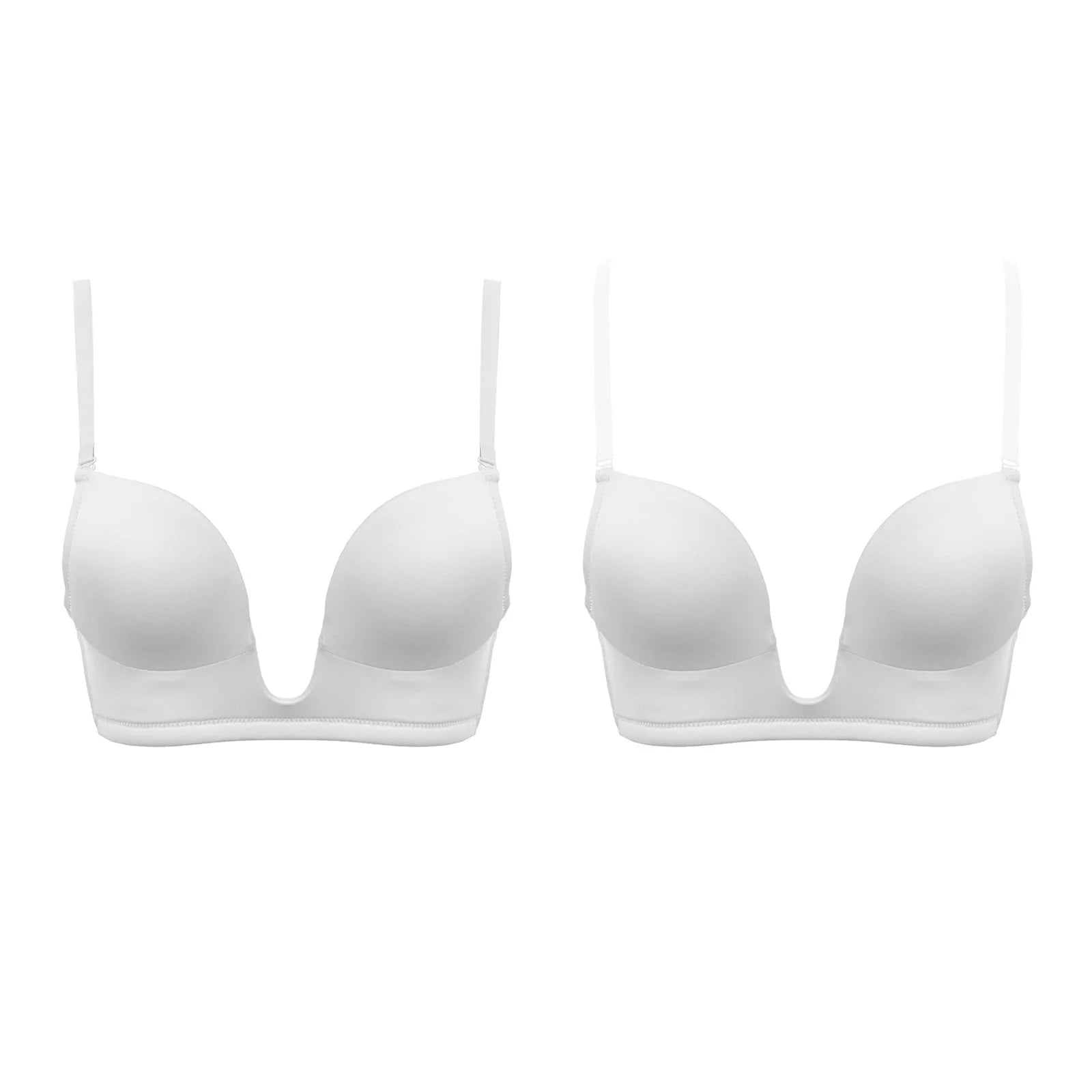 Deep Plunge Push-Up Bra – Padded Underwire Convertible Straps