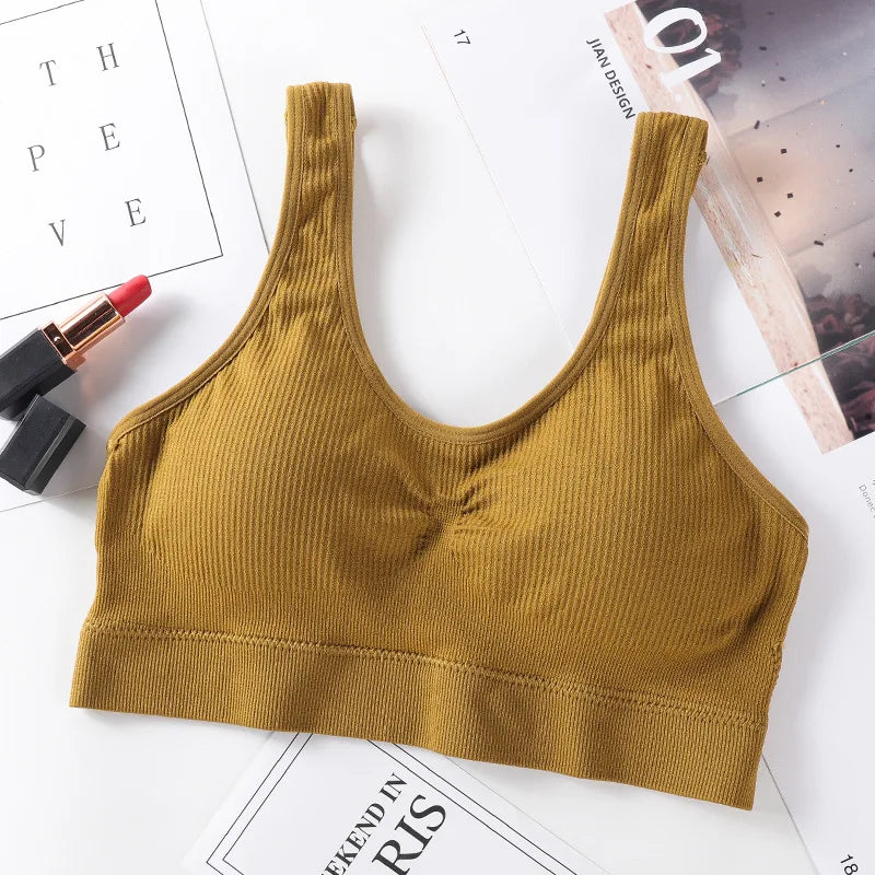Seamless Push-Up Bralette – Wire-Free Padded Sport Underwear M–L