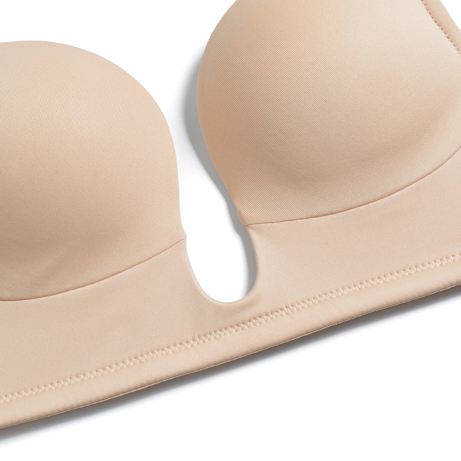 Deep Plunge Push-Up Bra – Padded Underwire Convertible Straps