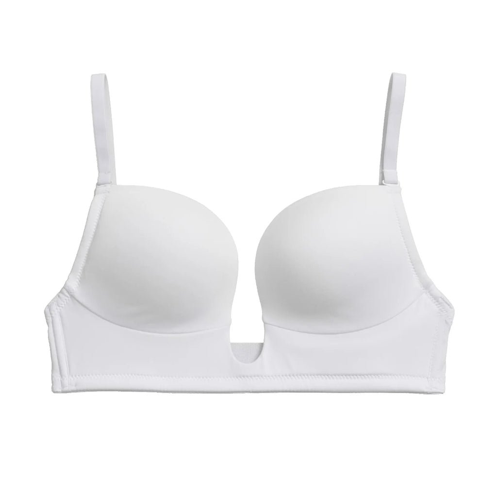 Deep Plunge Push-Up Bra – Padded Underwire Convertible Straps