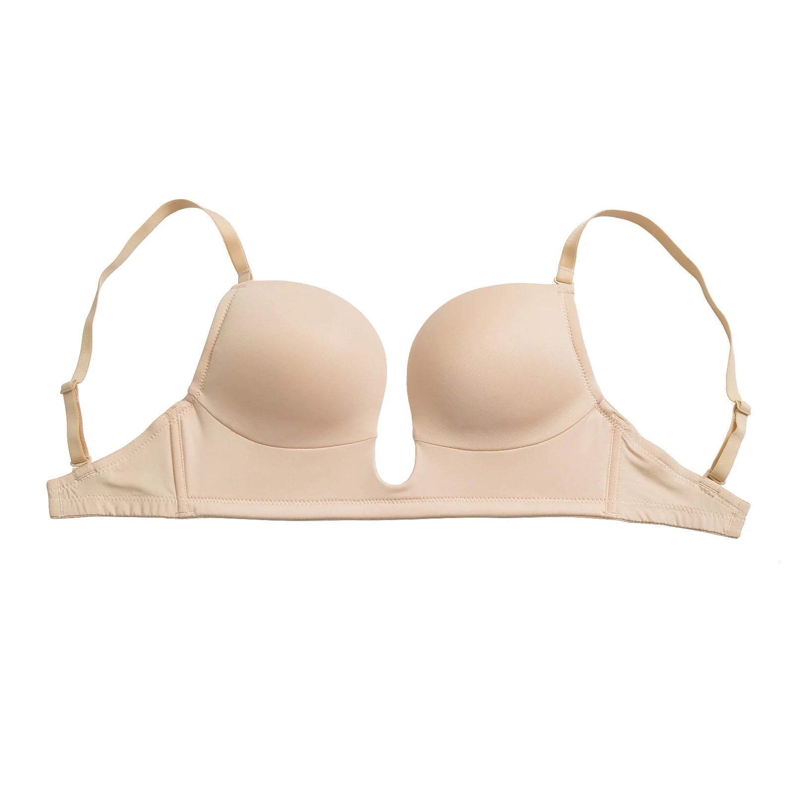 Deep Plunge Push-Up Bra – Padded Underwire Convertible Straps