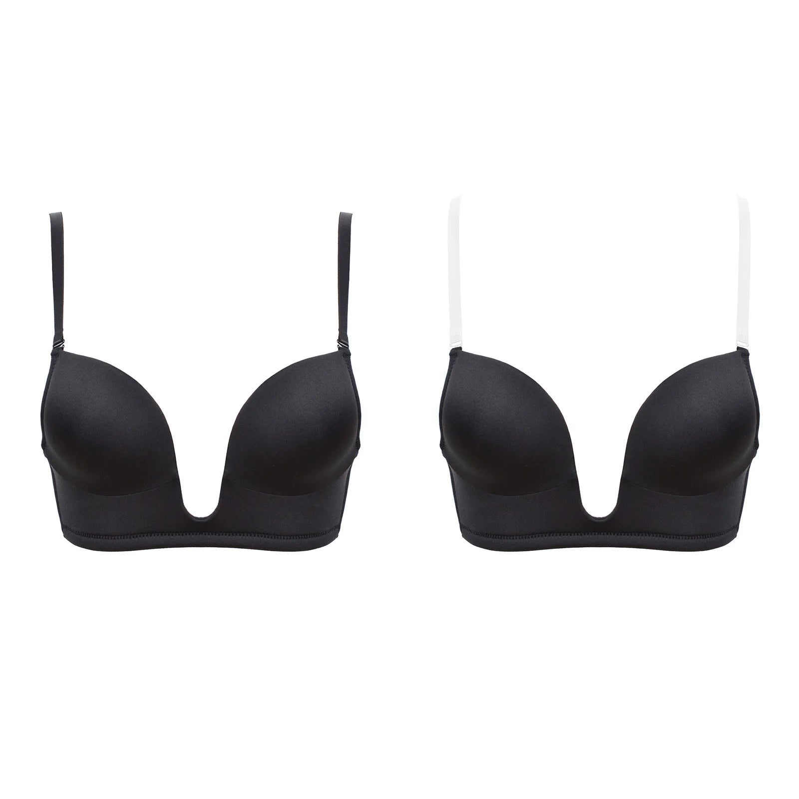 Deep Plunge Push-Up Bra – Padded Underwire Convertible Straps