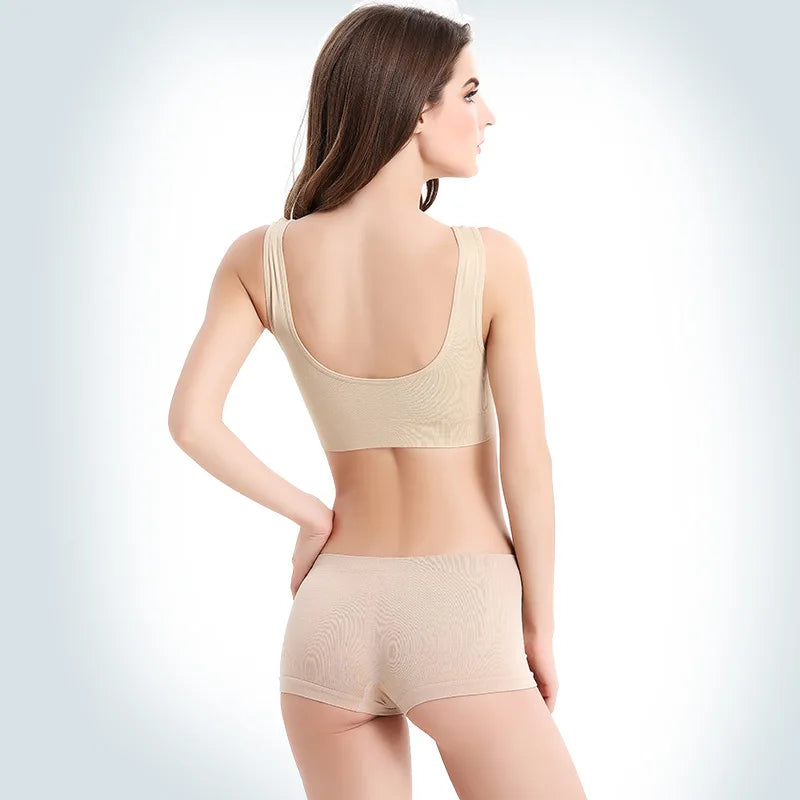 Unlined Seamless Bra Vest – Wire-Free No Pad Sleep Yoga Sports Bralette