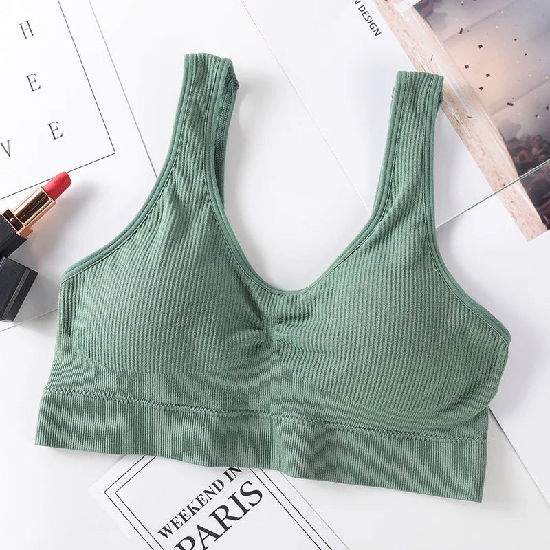 Seamless Push-Up Bralette – Wire-Free Padded Sport Underwear M–L