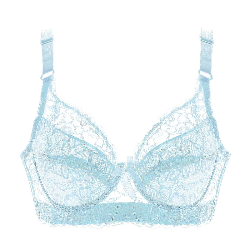 Full Cup Lace Bra – Wireless Adjustable B C D Cup (Plus Size)