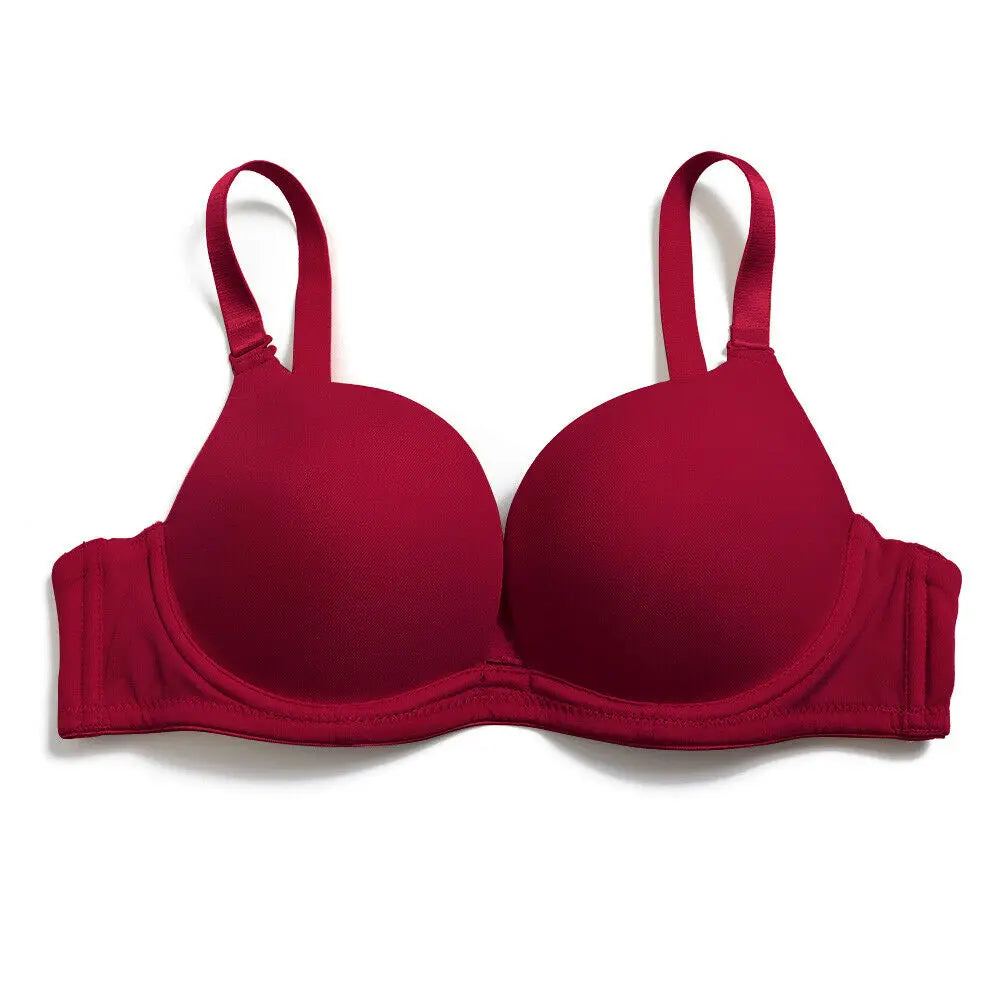 Red bra on a white background