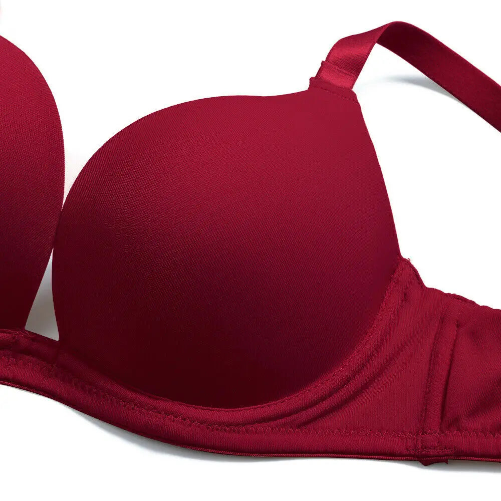 Red bra on a white background