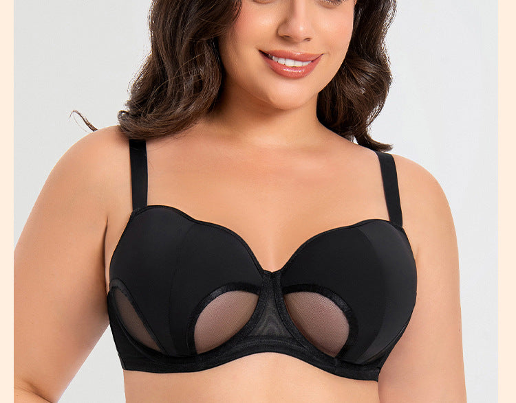 Women's Hollow Out Cup Push Up Bra Full Coverage Supportive  Underwire Female Balconette Lingerie 34 36 38 40 42 D E F G H I J