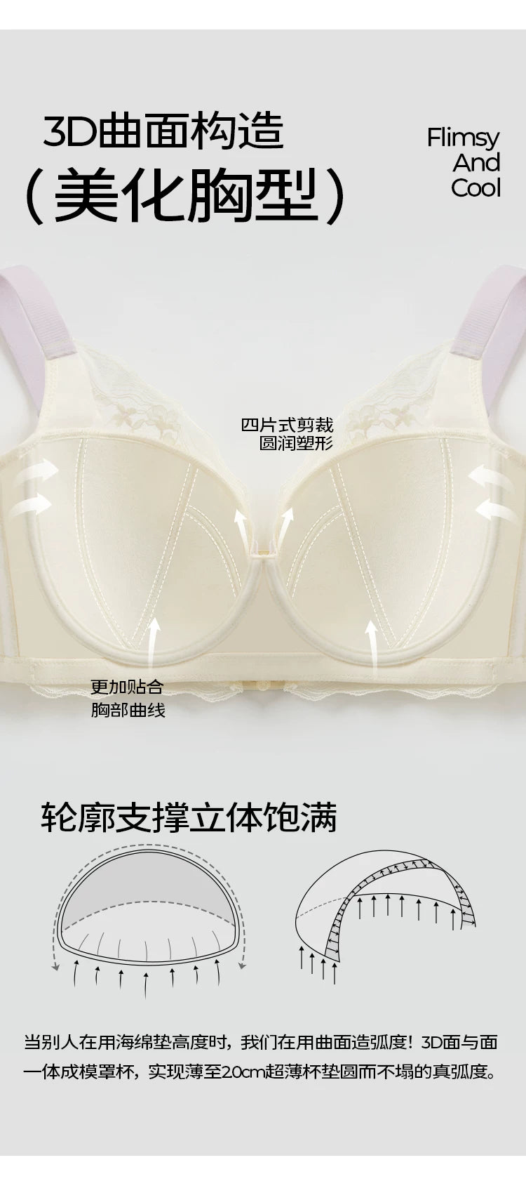 Lace Embroidery Balconette Bra for Women Lightly Padded Underwire Lingerie Large Sizes 34 36 38 40 42 B C D E F G Cups