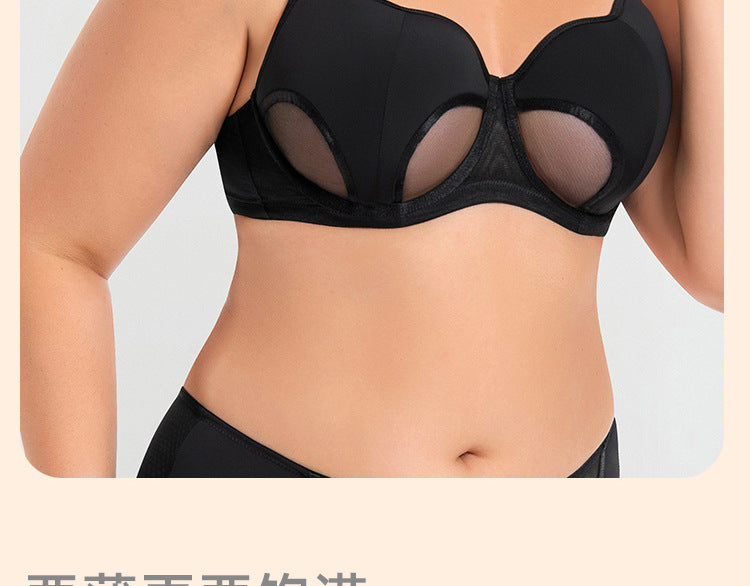 Women's Hollow Out Cup Push Up Bra Full Coverage Supportive  Underwire Female Balconette Lingerie 34 36 38 40 42 D E F G H I J