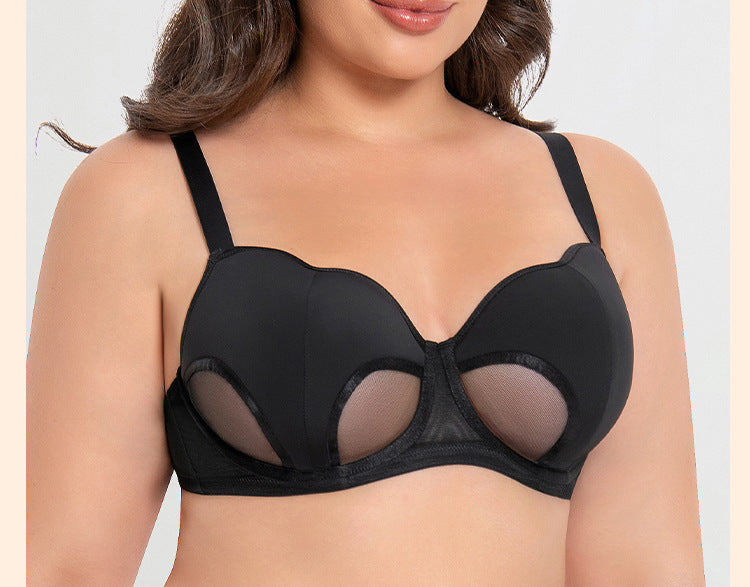 Women's Hollow Out Cup Push Up Bra Full Coverage Supportive  Underwire Female Balconette Lingerie 34 36 38 40 42 D E F G H I J