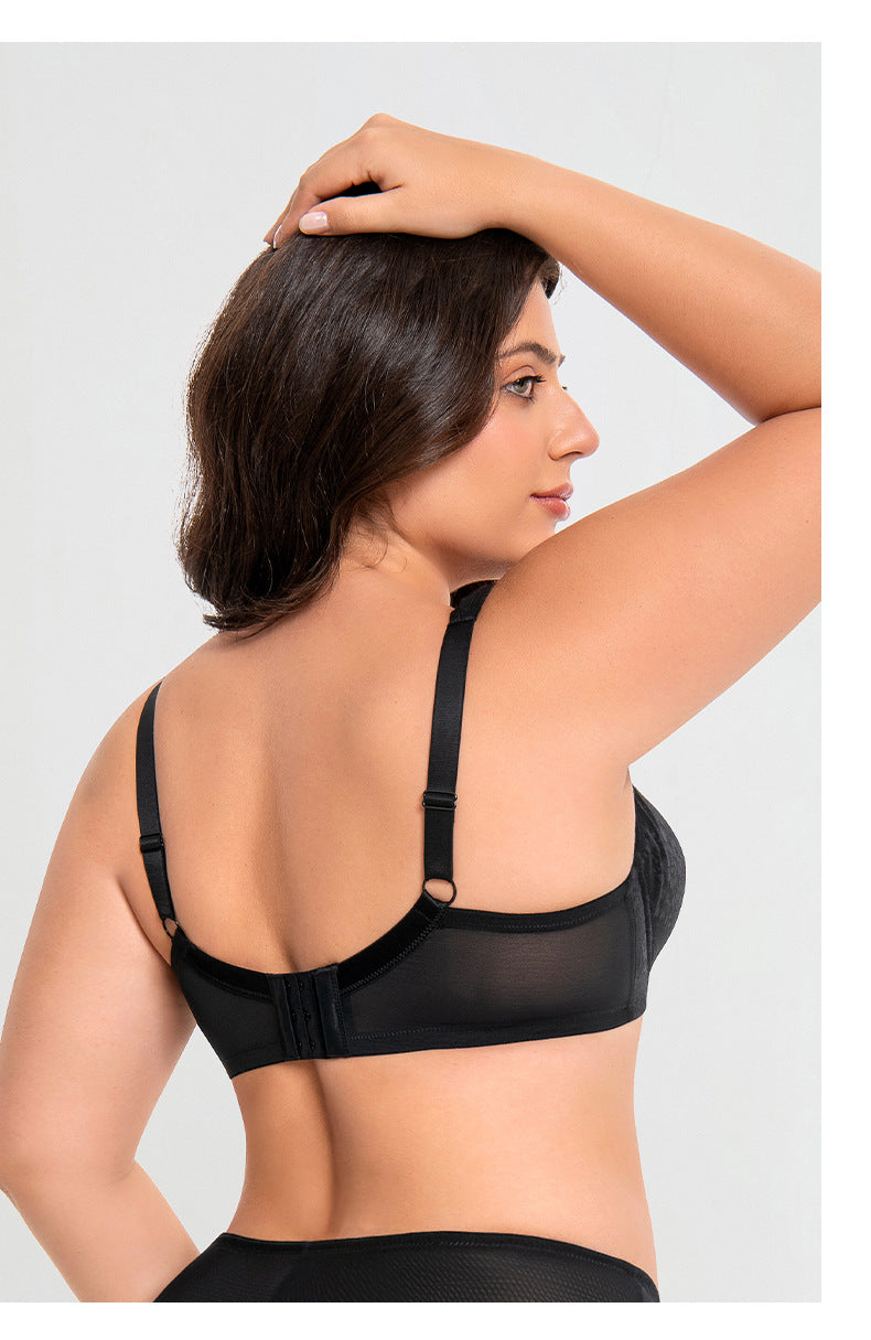Women's Push Up Balconette Bra Full Coverage Lace Embroidered Underwire Wide Straps Lingerie 34 36 38 40 42 D E F G H I J