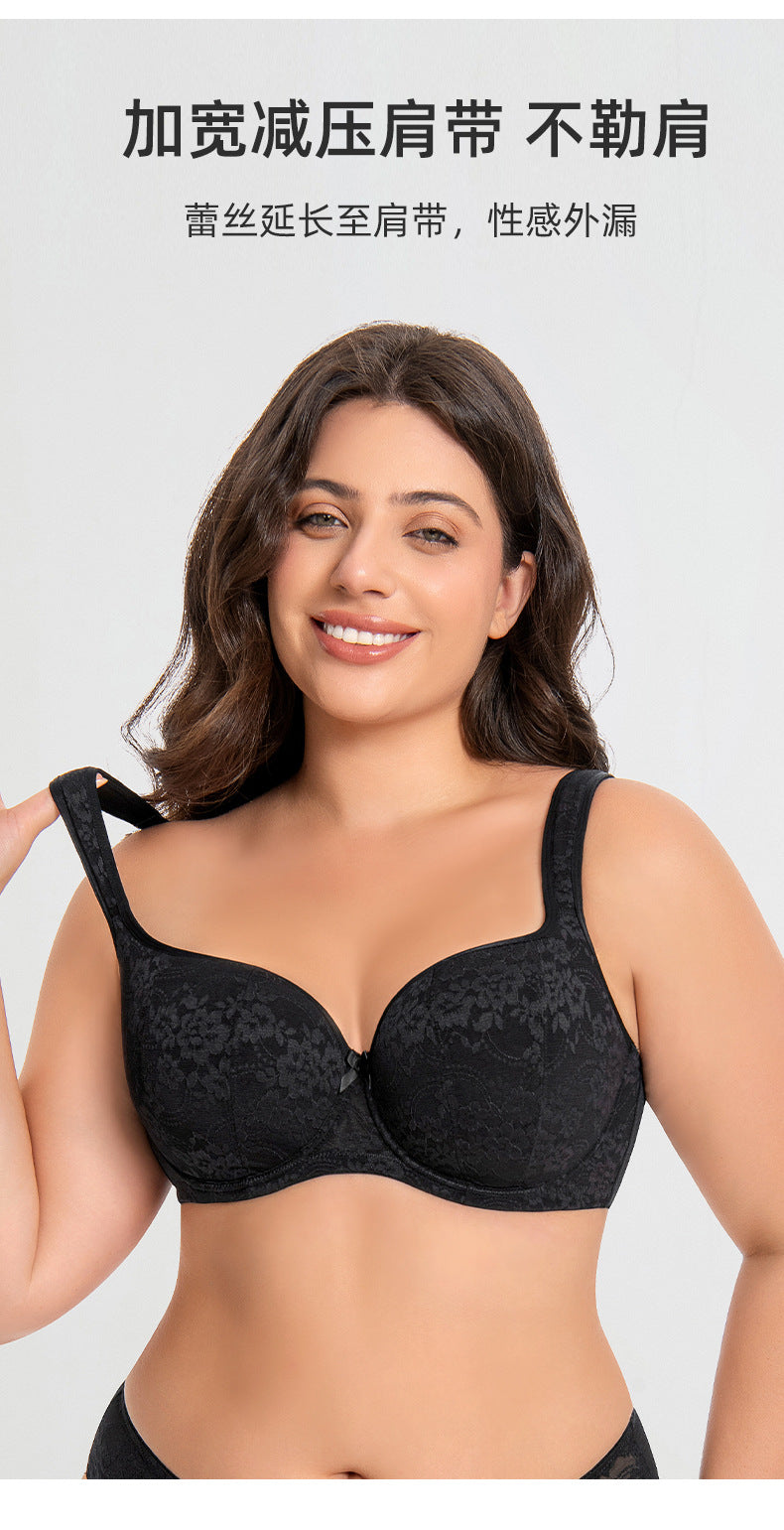Women's Push Up Balconette Bra Full Coverage Lace Embroidered Underwire Wide Straps Lingerie 34 36 38 40 42 D E F G H I J