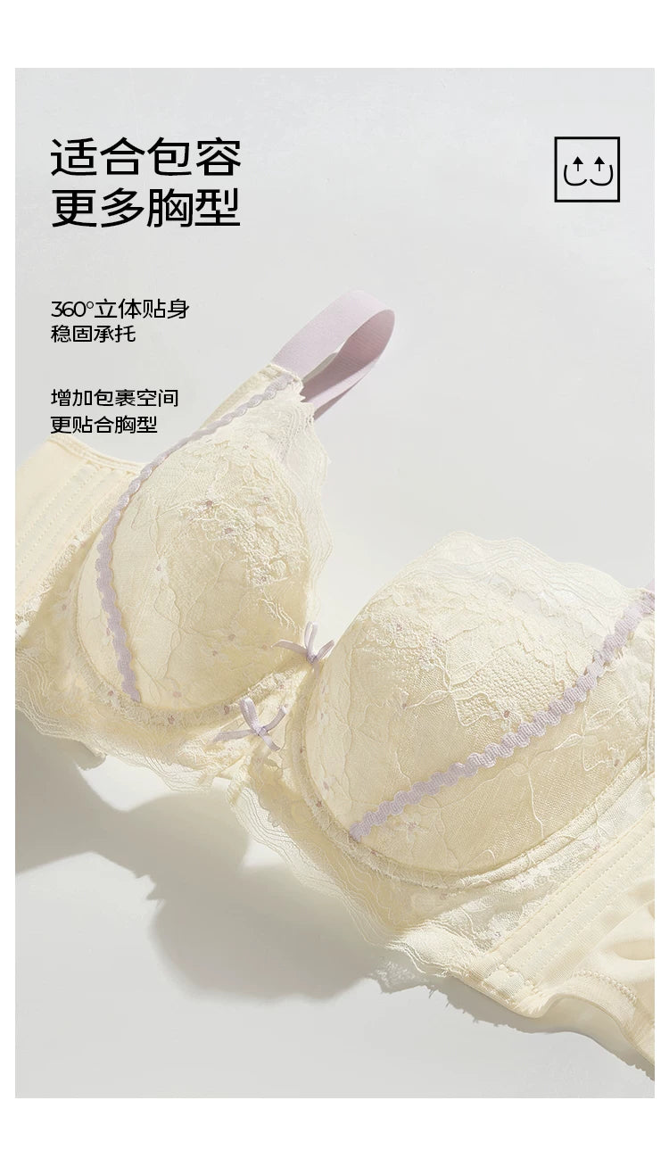 Lace Embroidery Balconette Bra for Women Lightly Padded Underwire Lingerie Large Sizes 34 36 38 40 42 B C D E F G Cups