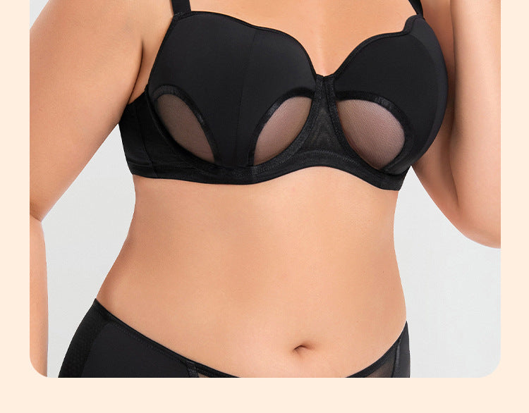 Women's Hollow Out Cup Push Up Bra Full Coverage Supportive  Underwire Female Balconette Lingerie 34 36 38 40 42 D E F G H I J