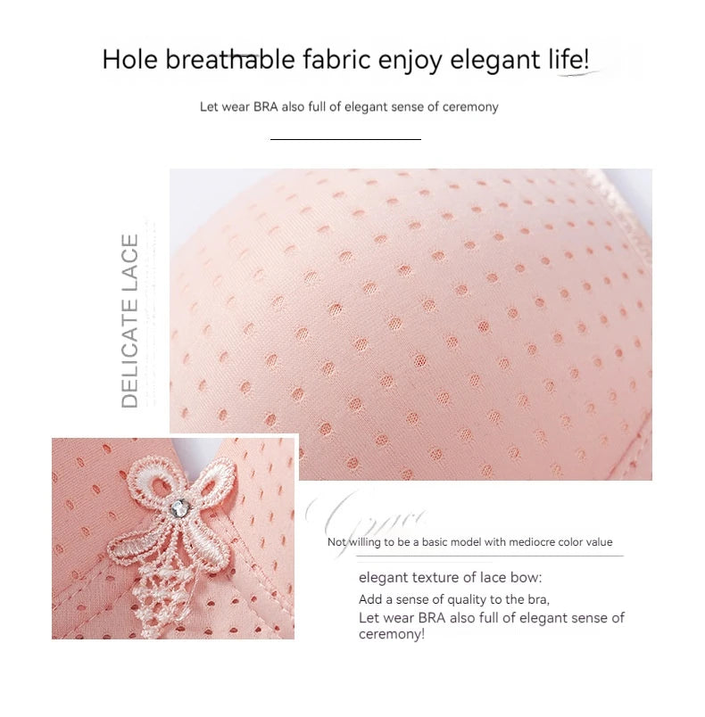 Gathered Seamless Bra – Breathable Wire-Free 3/4 Cup C