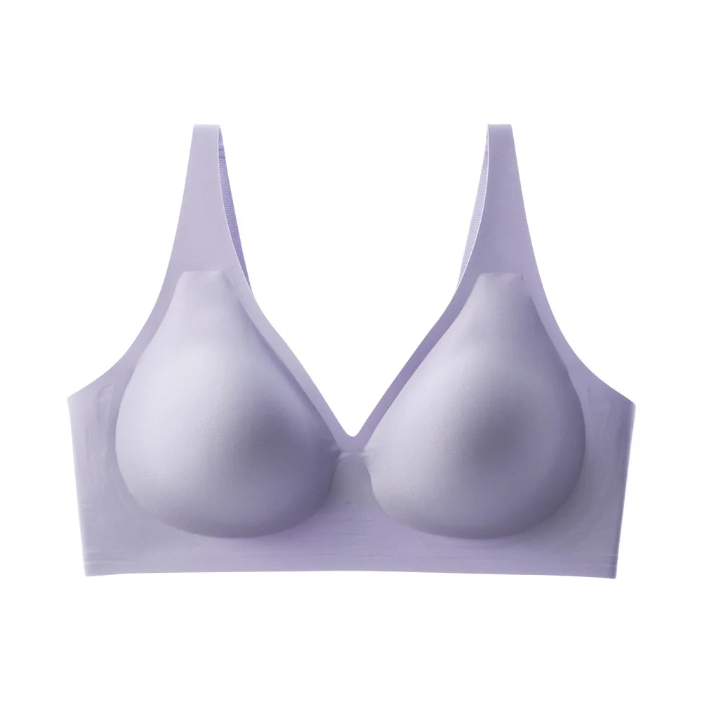 Women's Wire-free Seamless Bra Soft Support Full Cup Thin Padded Bra Breathable and Comfortable Everyday Push Up Bra