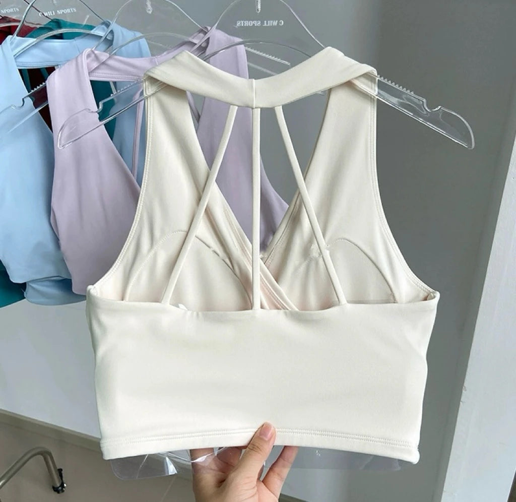 Shockproof Seamless Sexy Padded Athletic Sport Bra Women Backless Workout Gym Anti-Shock Yoga Crop Top Fitness Bra Suits