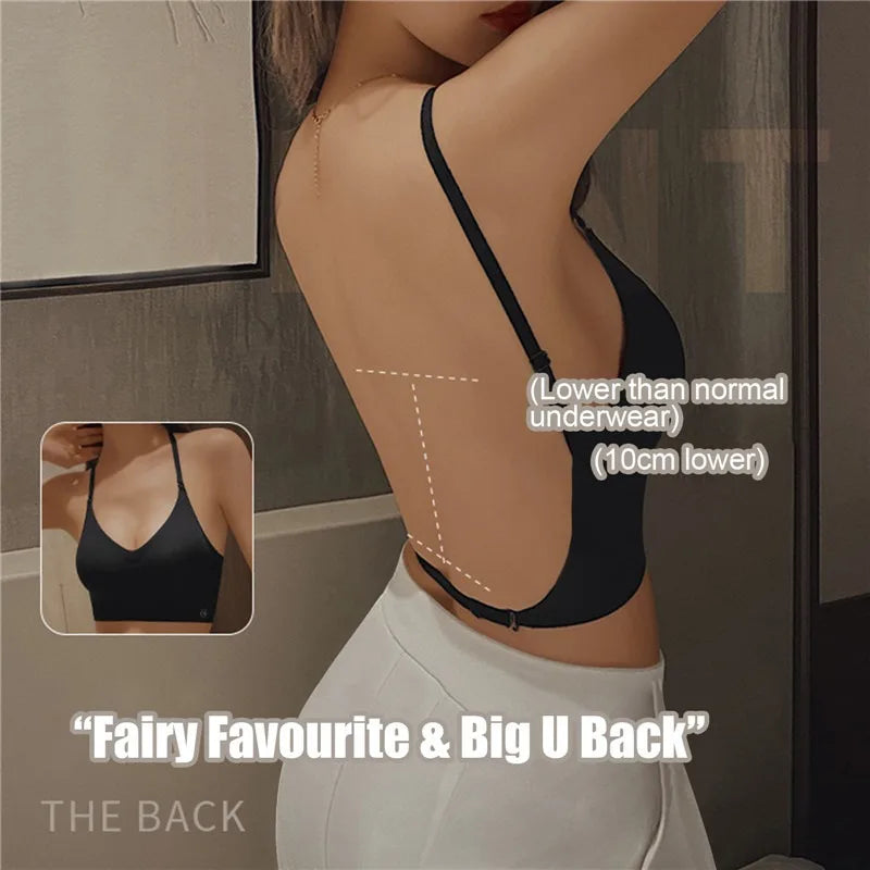 Invisible Push-Up Bra – Backless Open Back for Weddings & Dresses