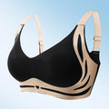 Adjustable V-Neck Wireless Push-Up Bra – Anti-Sagging Cotton Half Cup 34–44