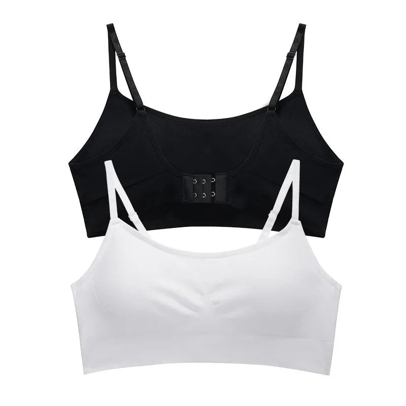 Black and white crop tops on a white background