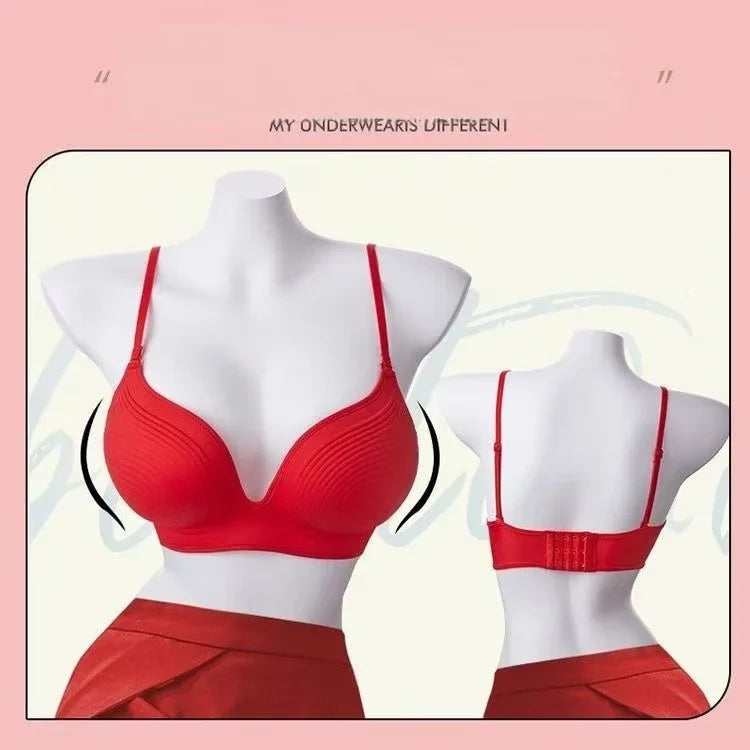 10CM Push Up Bra for Small Chest, Seamless Invisible Lingerie Natural Cleavage Enhancement, No Marks T-Shirt Bra