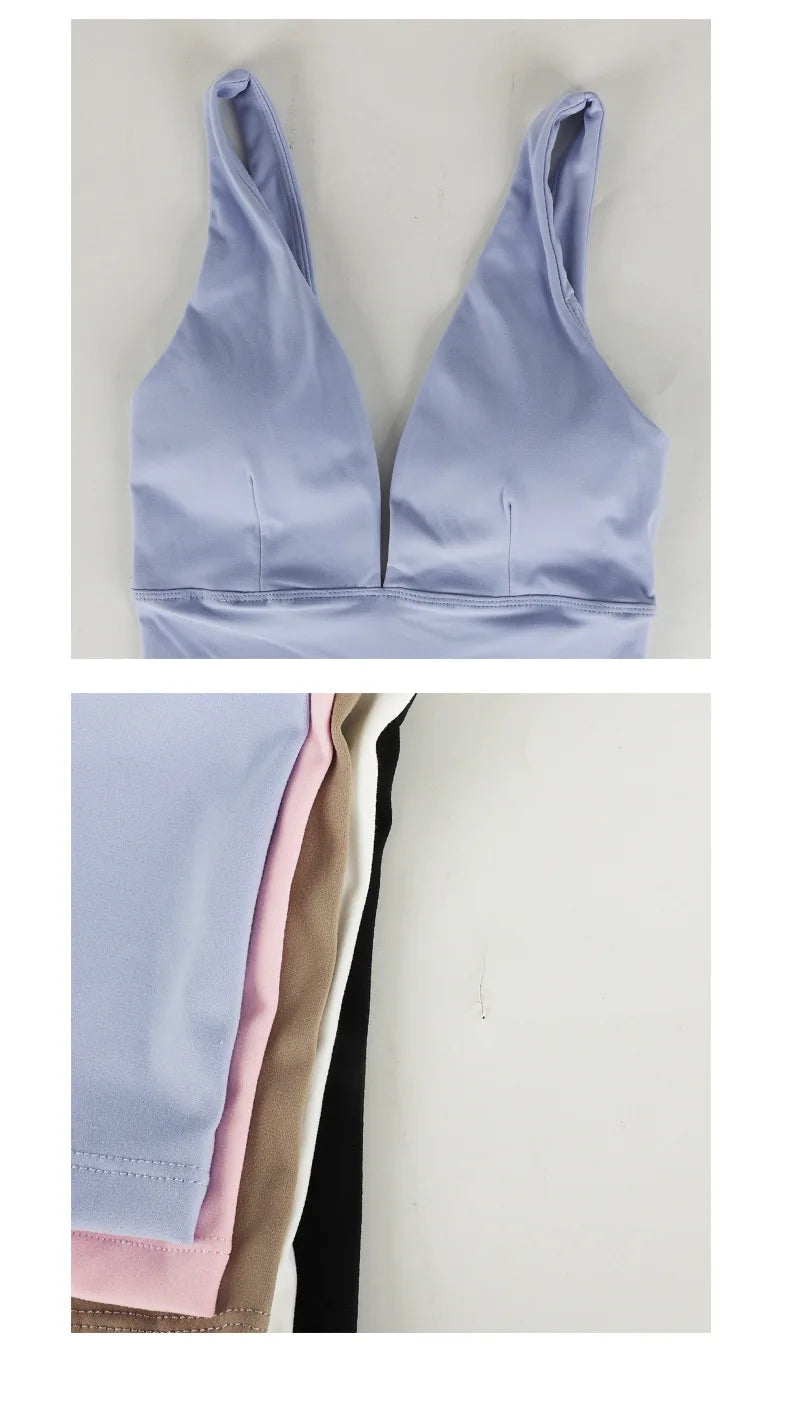 df Backless Bra Vest AmazonTKPopular Yoga Sports Women's Long Belly Contracting Fitness Jogging Vest