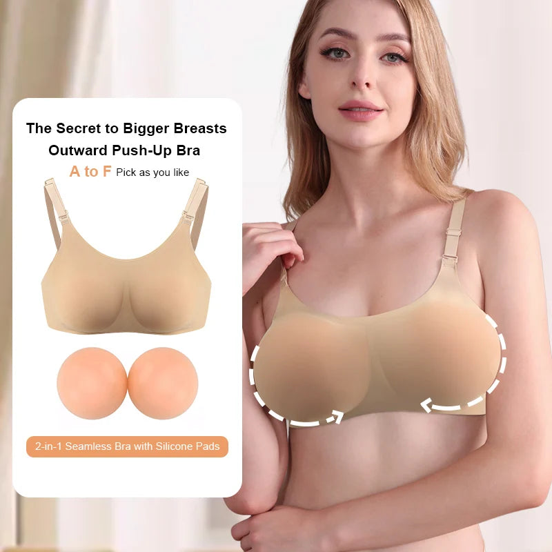 Silicone Breast Forms Bra – Round Shape Push-Up One-Piece