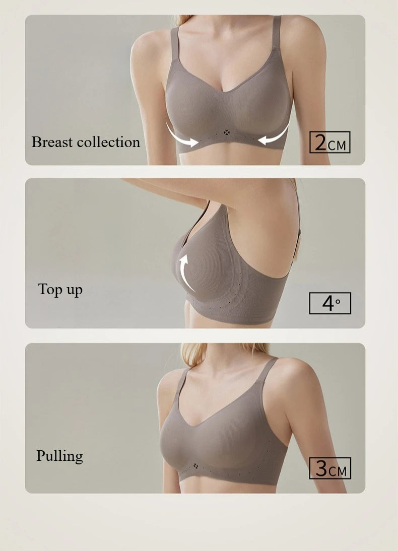 New Seamless Bra for Women Comfortable Jelly Bra Wireless Push-up Breast Collection Bras Sport Everyday Underwear