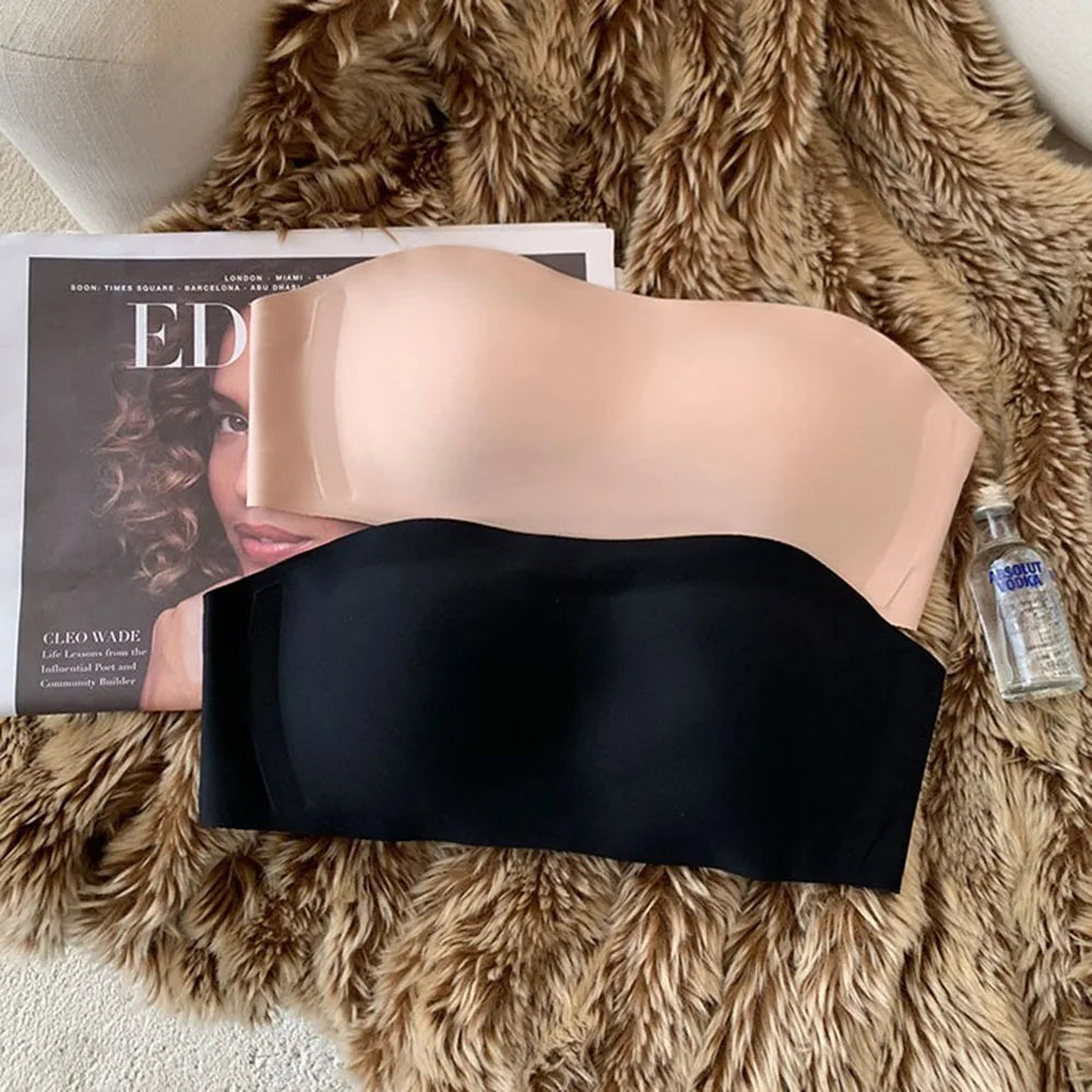 Seamless Tube Top Bra – Invisible Strapless Non-Slip Push-Up Wireless Lingerie