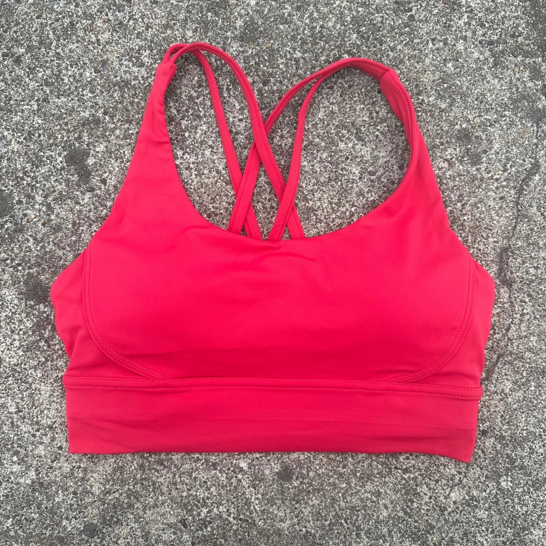 Cross Back Sports Bra Vest – High Support Shockproof Padded Gym Top