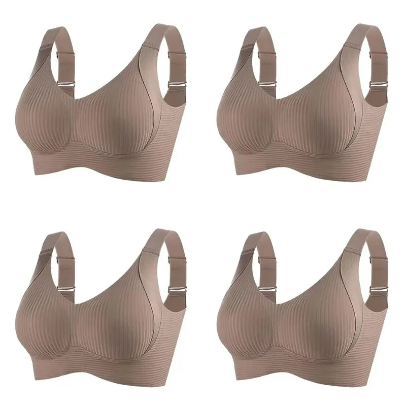 FallSweet 4PCS/set Wireless Push Up Bras for Women Seamless Large Size Bralette Underwear Comfort Breathable Invisible Lingerie