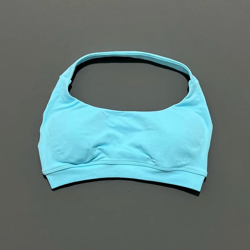 Sports Bra Women Seamless Yoga Halter Bra Top High Support Open Back Bra Fitness Push-up Activewear Workout Gym Underwear