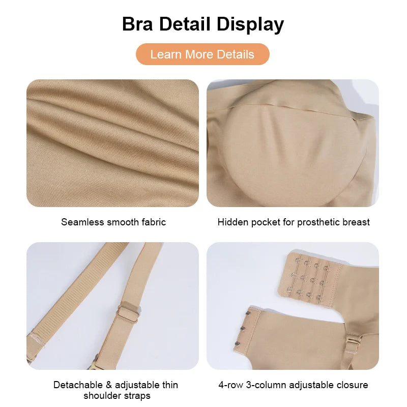 Silicone Breast Forms Bra – Round Shape Push-Up One-Piece