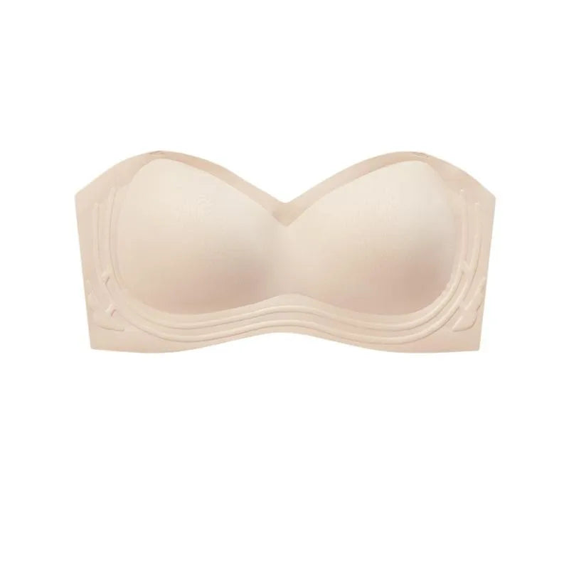 Wireless Anti-Slip Transparent Strap Bra for Women Underwear Wedding Dress Special Use Prevent Exposure Wrap Chest Summer