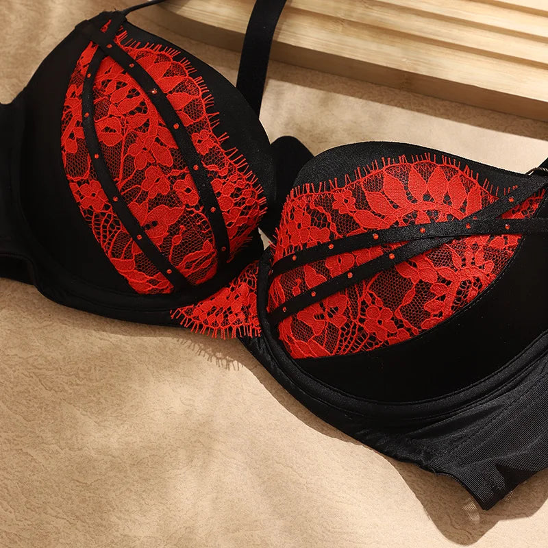 Plus Size Push Up Bra for Women,Lace Bras with Underwire Cups,Comfort Padded T-Shirt Bra Add One Cup 2024 FW6048