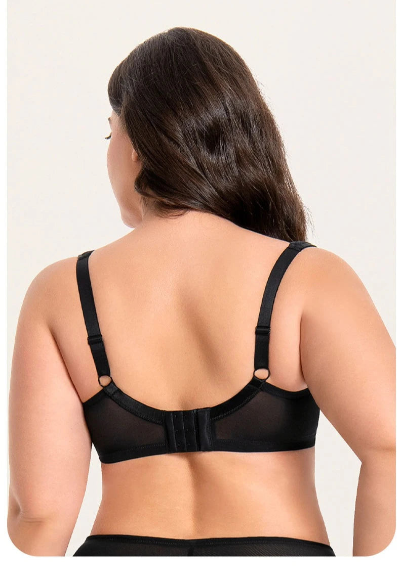 Large Size Bra for Women Full Coverage Lace Women's Push Up Balconette Bra Embroider Underwire Wide Straps Lingerie 2026
