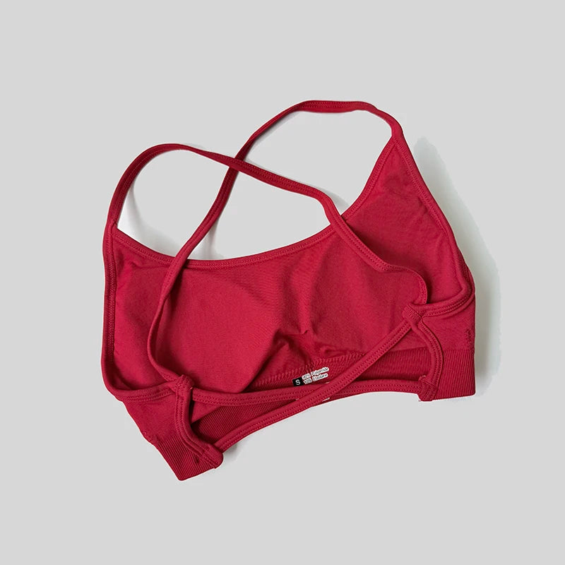 WAREBALL Backless Sports Bra Women Seamless Yoga Top Bra Padded Gym Crop Top Stretchy Breathable Fitness Sports Top