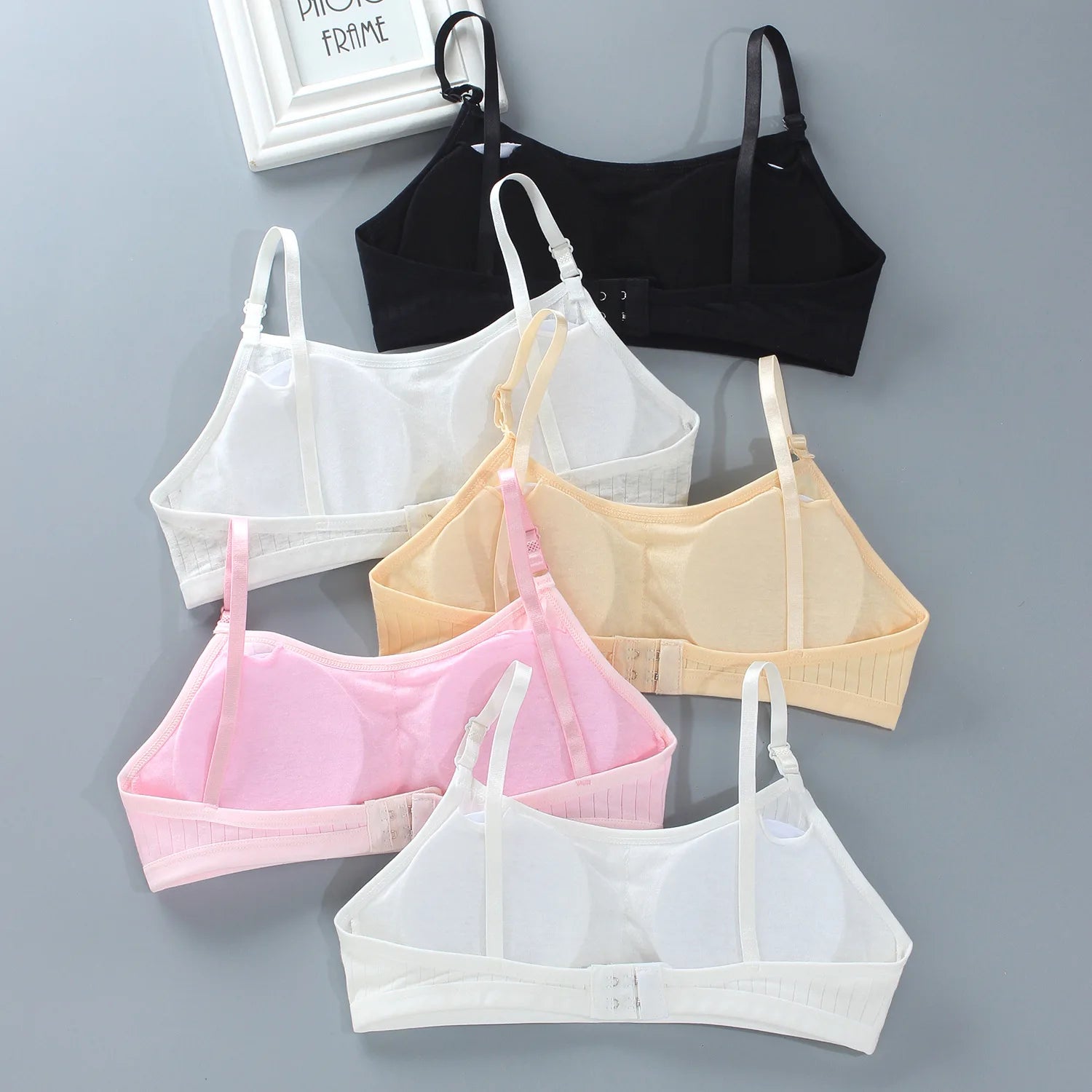 Girls Training Bras 4-Pack – Seamless Soft Cotton Vest Bra (Ages 8–20)