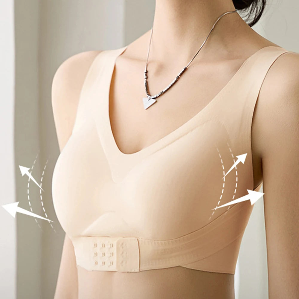 Wireless Posture Correction Bra For Women Seamless Push Up Bralette Back Support Daily Bra Full Coverage T-shirt Brassiere