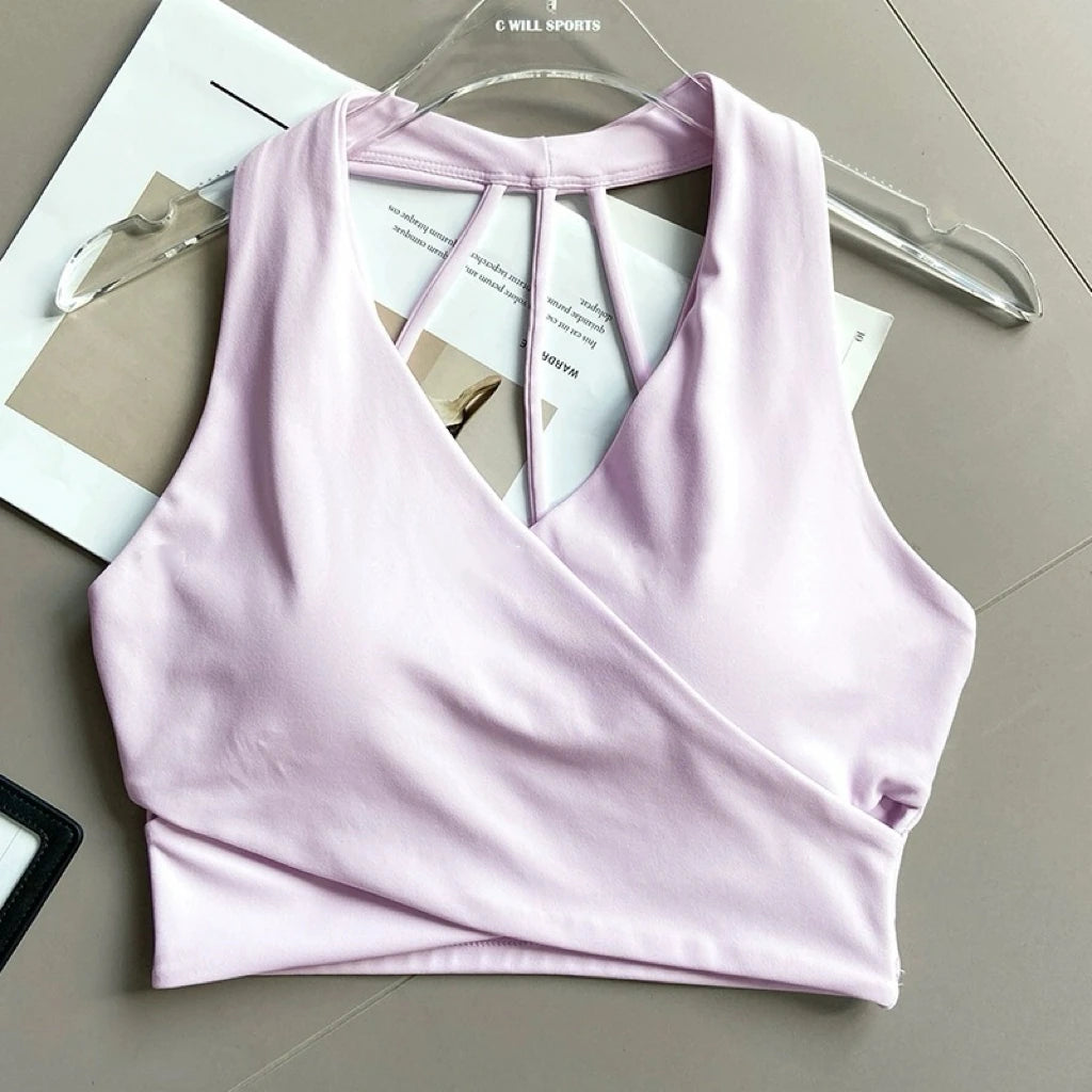 Shockproof Seamless Sexy Padded Athletic Sport Bra Women Backless Workout Gym Anti-Shock Yoga Crop Top Fitness Bra Suits
