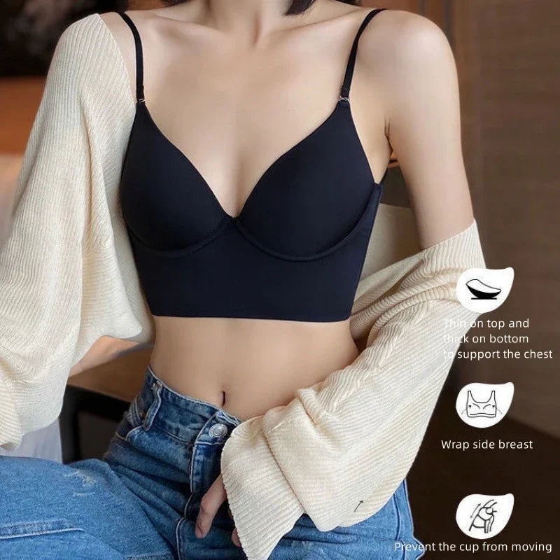 Invisible Lift-Up Bra – Seamless Deep U Plunge Backless