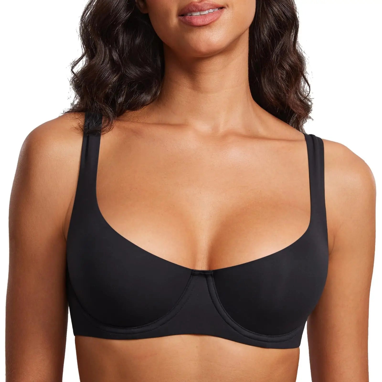 Large Size Underwire Full Support Seamless Unlined Balconette Bra Underwear Solid Color Comfortable Sports Yoga No Trace Bra