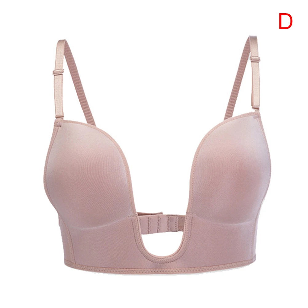 Deep U Plunge Wire-Free Bra – Low Back for Backless Dresses
