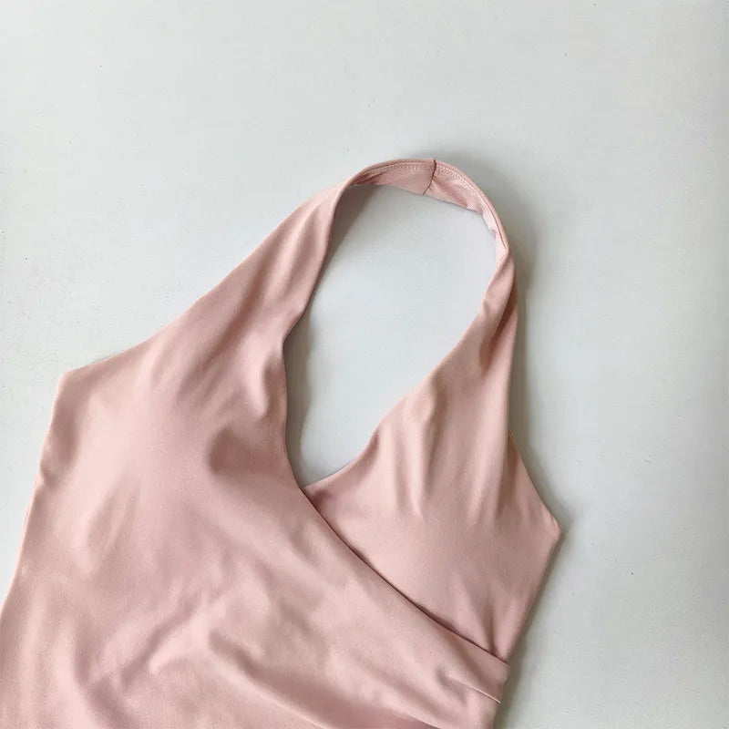 V-Neck Cross Halter Yoga Vest – Padded Sports Bra Beautiful Back
