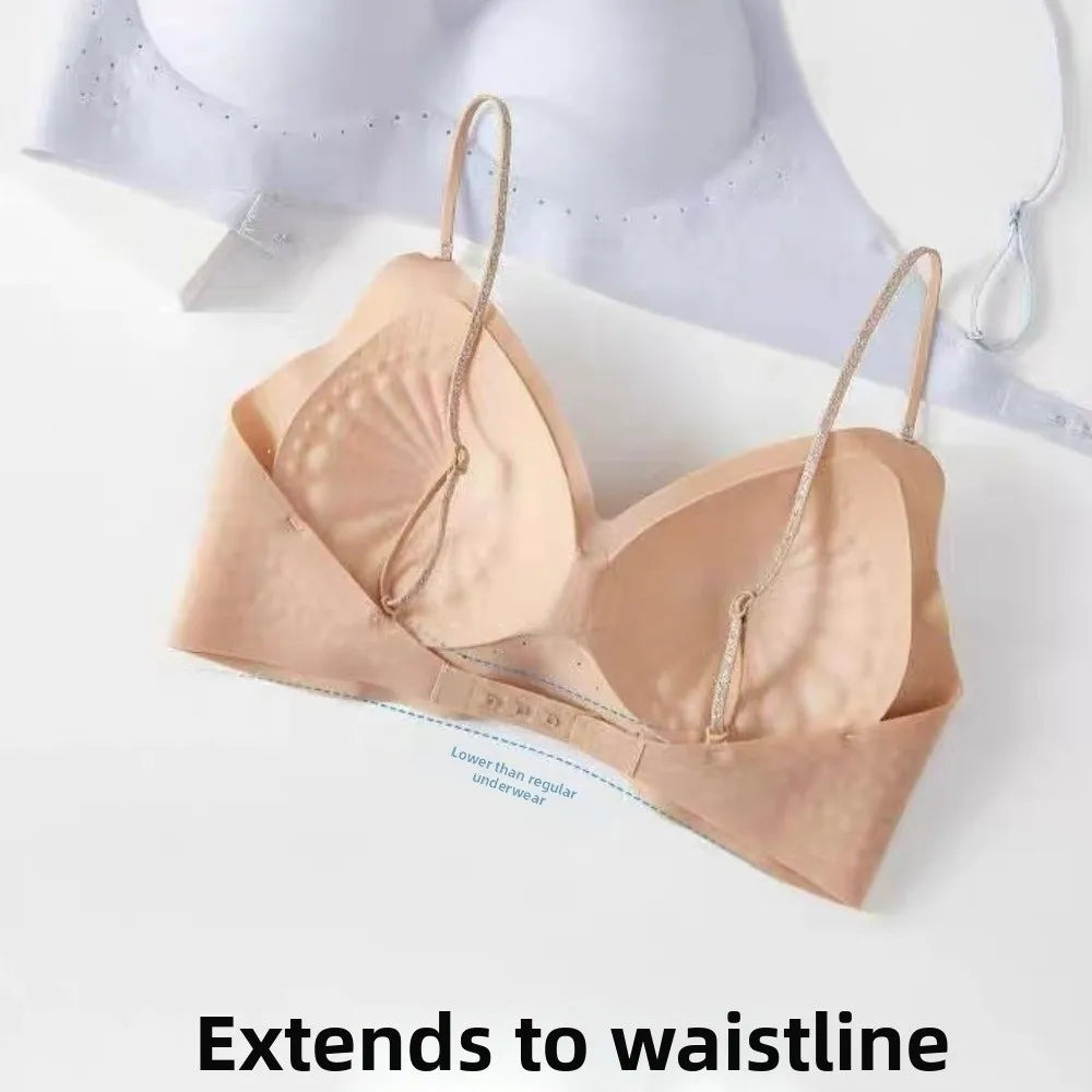 Comfortable Deep V Invisible Push Up Bra Wireless Shockproof Seamless Multiway Bra Support Breathable Backless Halter Bra Gifts