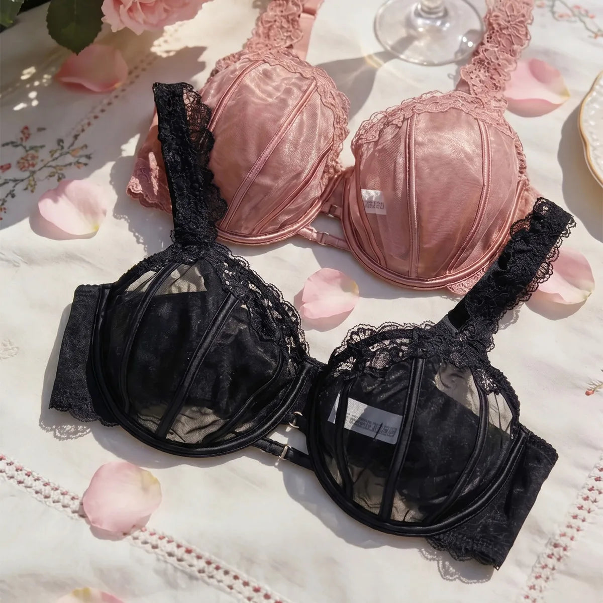 2026 Ultra Thin Mesh Bras Women  Underwire Full Cup Size Lace Bra  Unlined Minimizer  Plus-size Bra Women's Intimates