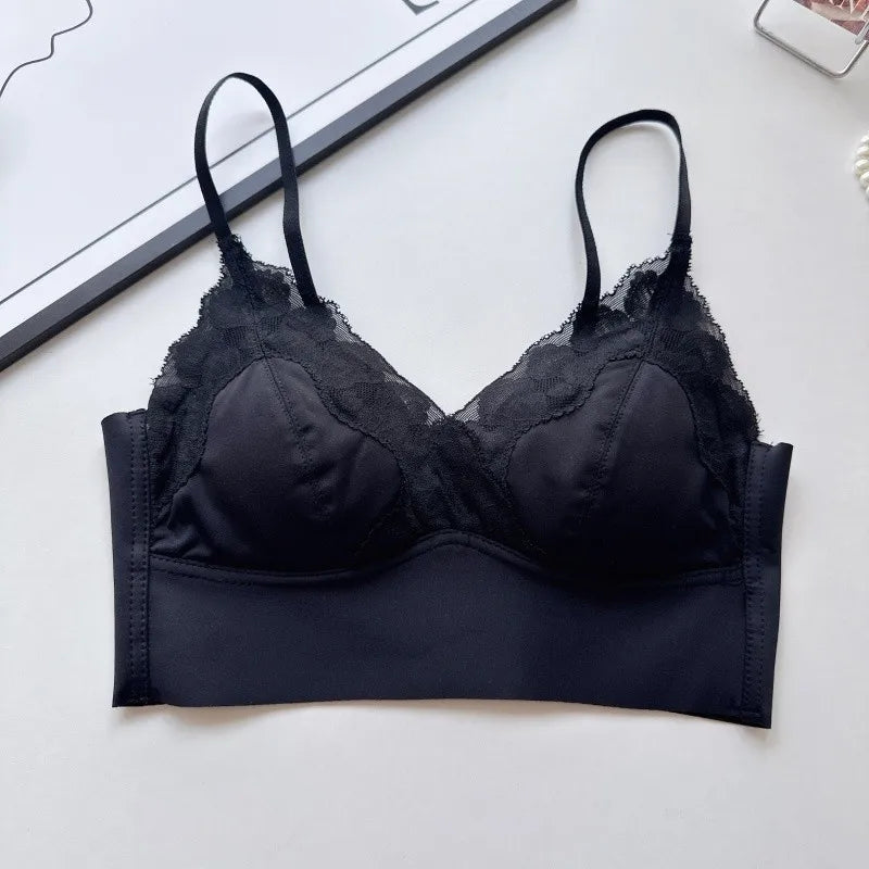 BANERDANNI Sexy V-Neck Lace Bustier | Seamless Push Up Bra & Strapless Vest | U-Back Wrap No| T-Shirt Ready Inner/Outer HOT!